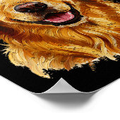 Cute Merry Christmas Golden Retriever Dog Christma Poster (Hoek)