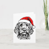 Cute Merry Christmas Goldendoodle Santa Christmas  Kaart (Voorkant)