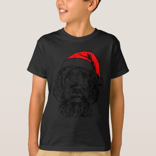 Cute Merry Christmas Goldendoodle Santa Christmas  T-shirt (Voorkant)