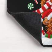 Cute Merry Christmas Highland Cow Christmas Santa  Muismat (Hoek)