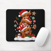Cute Merry Christmas Highland Cow Christmas Santa  Muismat (Met muis)