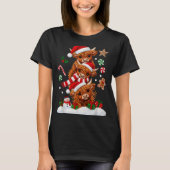Cute Merry Christmas Highland Cow Christmas Santa  T-shirt (Voorkant)