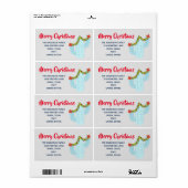 Cute Merry Christmas Holiday Cacti Cactus Address Etiket (Full Sheet)