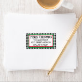 Cute Merry Christmas Houndstooth Address Label (Insitu)