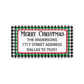 Cute Merry Christmas Houndstooth Address Label (Voorkant)