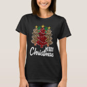 Cute Merry Christmas Leopard Print Tree Christmas  T-shirt (Voorkant)