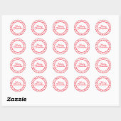 Cute Merry Christmas Red Polka Dots Ronde Sticker (Vel)