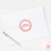 Cute Merry Christmas Red Polka Dots Ronde Sticker (Envelop)