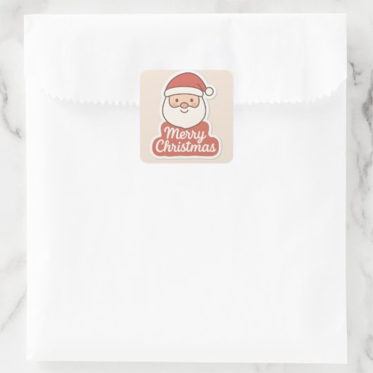 Cute Merry Christmas Santa Face Sticker (Tas)