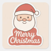 Cute Merry Christmas Santa Face Sticker (Voorkant)