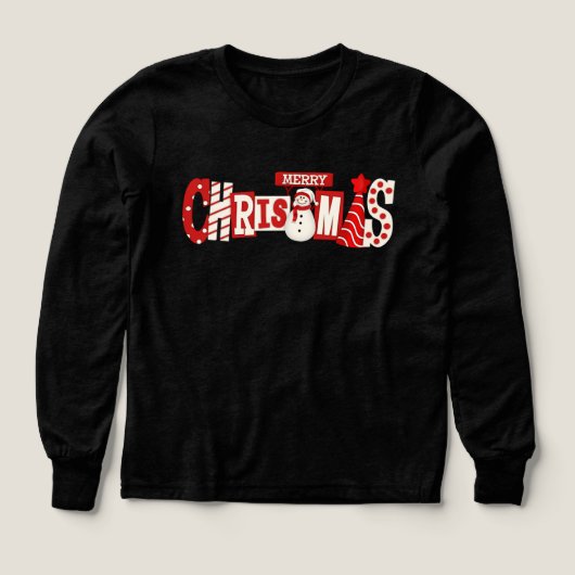 Cute Merry Christmas Snowman Kids Hoodie (Voorkant)