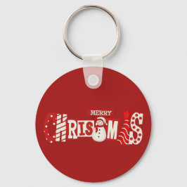 Cute Merry Christmas Snowman  Sleutelhanger