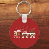 Cute Merry Christmas Snowman  Sleutelhanger (Achterkant)