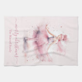 Cute merry christmas soft pink ballerina  theedoek (Horizontaal)