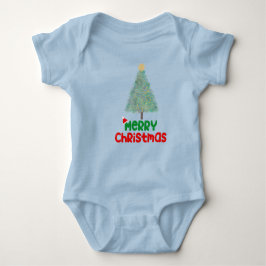Cute Merry Christmas Tree Baby Bodysuit