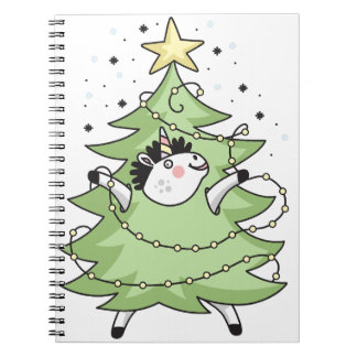Cute Merry Christmas unicorn Notitieboek