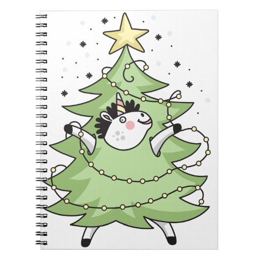Cute Merry Christmas unicorn Notitieboek (Voorkant)