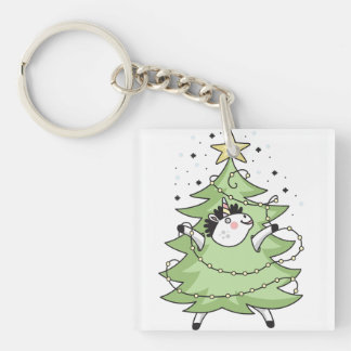 Cute Merry Christmas unicorn Sleutelhanger