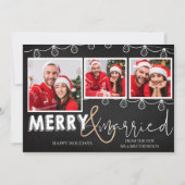 Cute Merry en getrouwde eerste kerstfoto Feestdagenkaart (Voorkant)