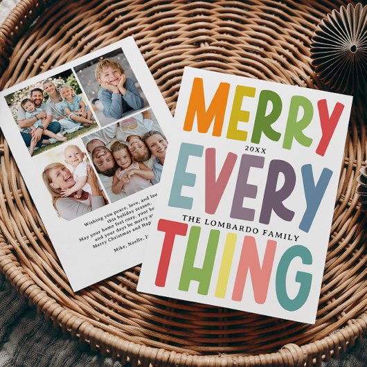 Cute Merry Everything Inclusive 4 photos collage Feestdagenkaart