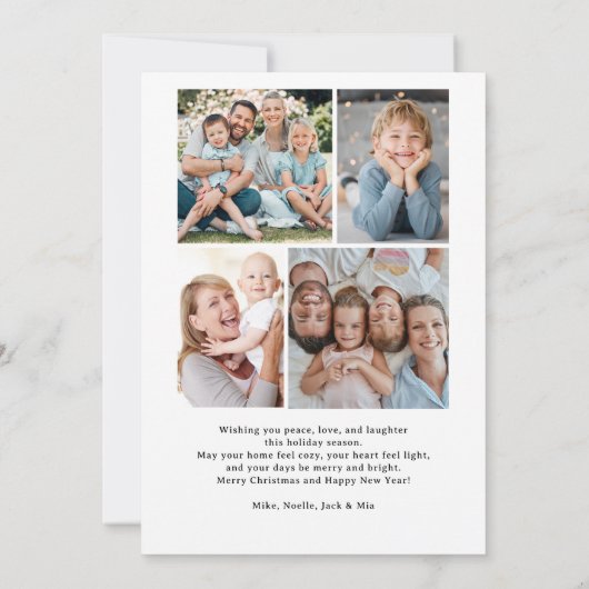 Cute Merry Everything Inclusive 4 photos collage Feestdagenkaart (Achterkant)