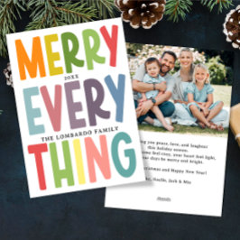 Cute Merry Everything Inclusive Double Side photo Feestdagenkaart