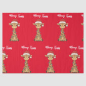 Cute merry giraffe Christmas tree zoo safari Xmas  Tissuepapier (Voorkant)