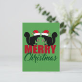 Cute Merry kerspirrel Feestdagenkaart (Staand voorkant)