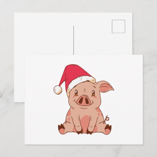 Cute Merry kerst Briefkaart (Voorkant / Achterkant)
