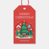 Cute Merry kerst Cadeaulabel (Voorkant)