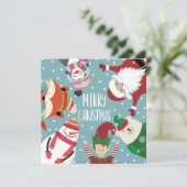 Cute Merry kerst Feestdagenkaart (Staand voorkant)