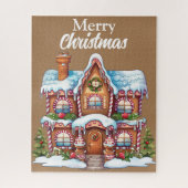 Cute Merry kerst Gingerbrood House Legpuzzel (Verticaal)