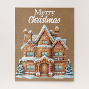 Cute Merry kerst Gingerbrood House Legpuzzel