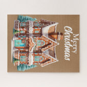 Cute Merry kerst Gingerbrood House Legpuzzel (Horizontaal)