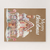 Cute Merry kerst Gingerbrood House Legpuzzel (Horizontaal)