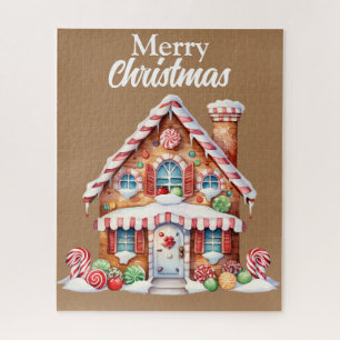 Cute Merry kerst Gingerbrood House Legpuzzel