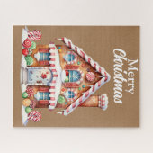 Cute Merry kerst Gingerbrood House Legpuzzel (Horizontaal)