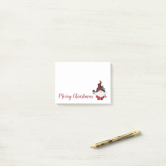 Cute Merry kerst Gnome Post-it® Notes (Op bureau)