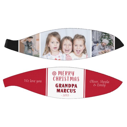 Cute Merry kerst Grandpa 3 Photo Collage Basketbal (Panelen)