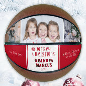 Cute Merry kerst Grandpa 3 Photo Collage Basketbal