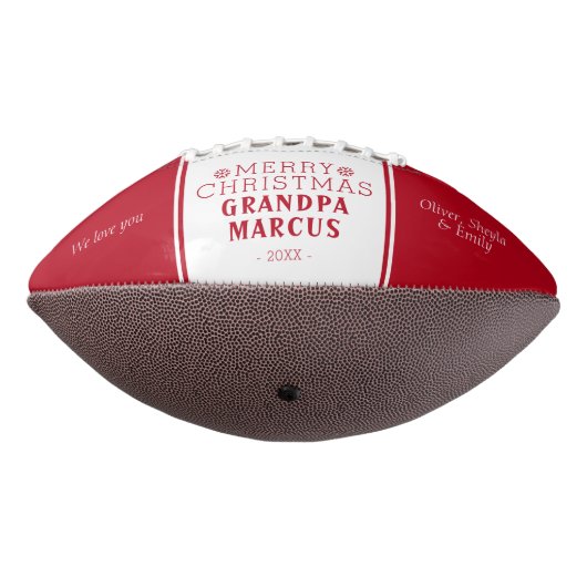 Cute Merry kerst Grandpa Red 3 Foto Collage American Football (Gedraaid 270)
