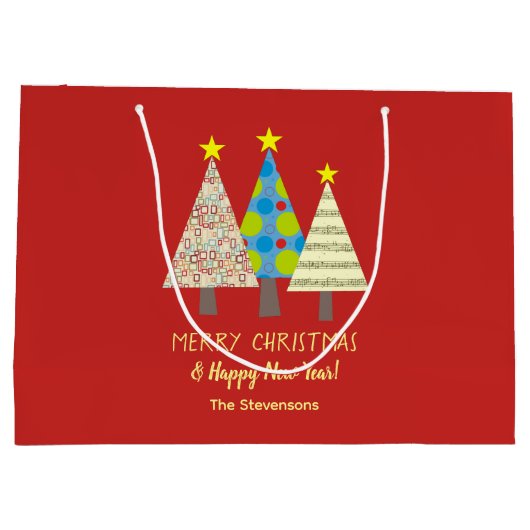 Cute Merry kerst Groot Cadeauzakje (Achterkant)