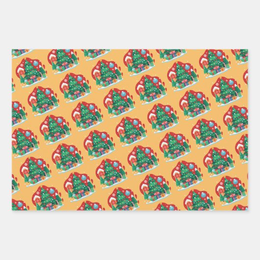 Cute Merry kerst Inpakpapier Vel (Voorkant 2)