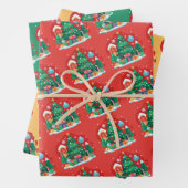 Cute Merry kerst Inpakpapier Vel (In situ)