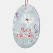 Cute Merry kerst Keramisch Ornament (Links)