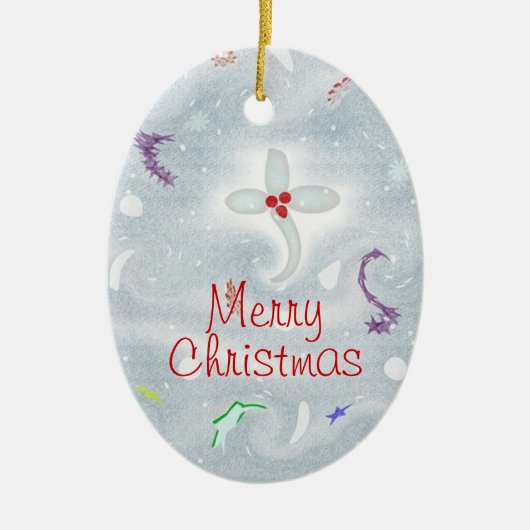 Cute Merry kerst Keramisch Ornament (Voorkant)