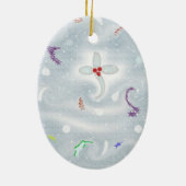Cute Merry kerst Keramisch Ornament (Achterkant)