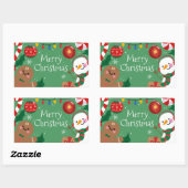 Cute Merry kerst Rechthoekige Sticker (Vel)