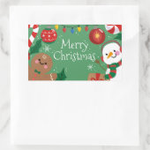 Cute Merry kerst Rechthoekige Sticker (Tas)