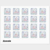 Cute Merry kerst Vierkante Sticker (Vel)